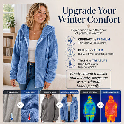 Women's Cozy Fuzzy Hooded Jacket