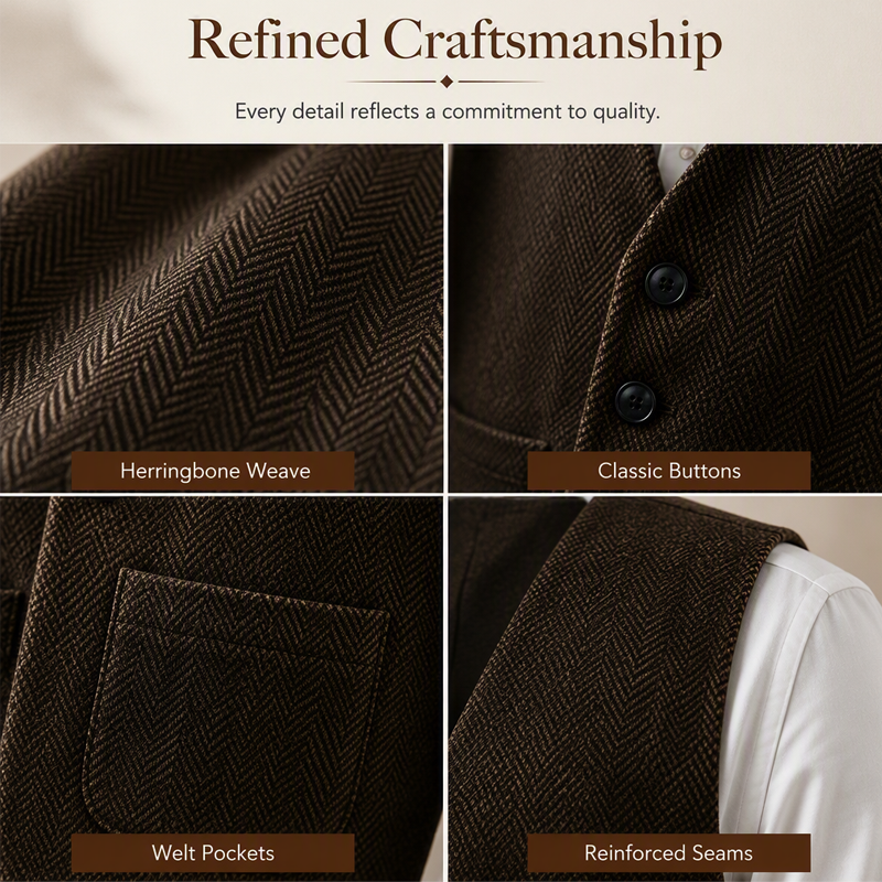 Men's Casual Vintage V-Neck Waistcoat
