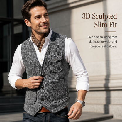 Men's Casual Vintage V-Neck Waistcoat