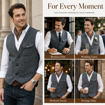 Men's Casual Vintage V-Neck Waistcoat