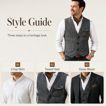 Men's Casual Vintage V-Neck Waistcoat