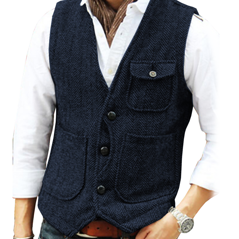 Men's Casual Vintage V-Neck Waistcoat
