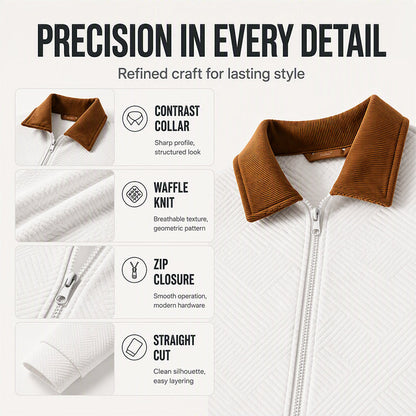 Men's Casual Waffle Lapel Jacket