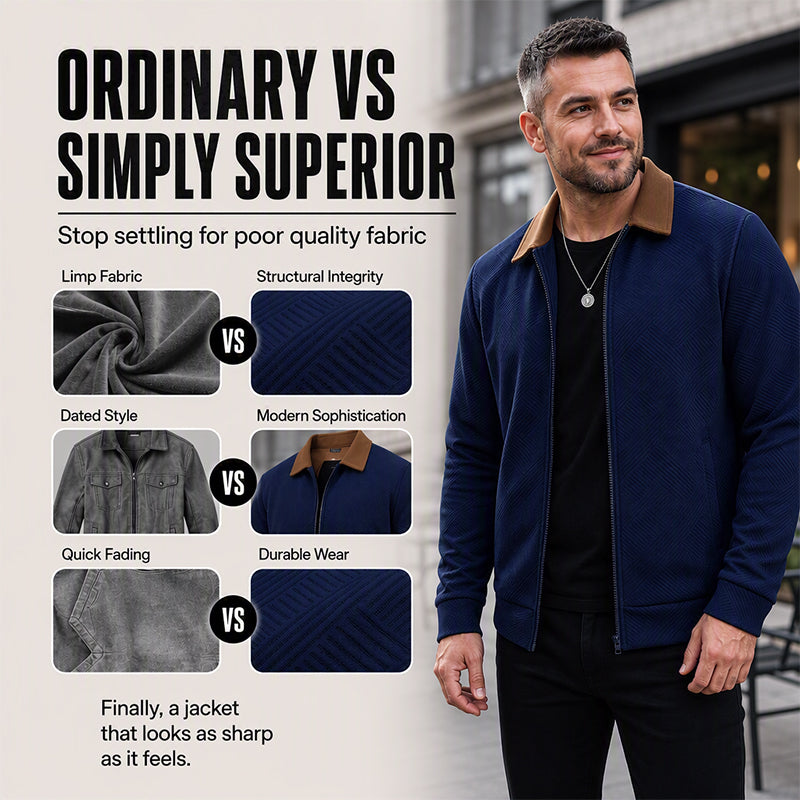 Men's Casual Waffle Lapel Jacket