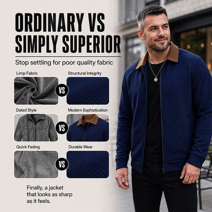 Men's Casual Waffle Lapel Jacket
