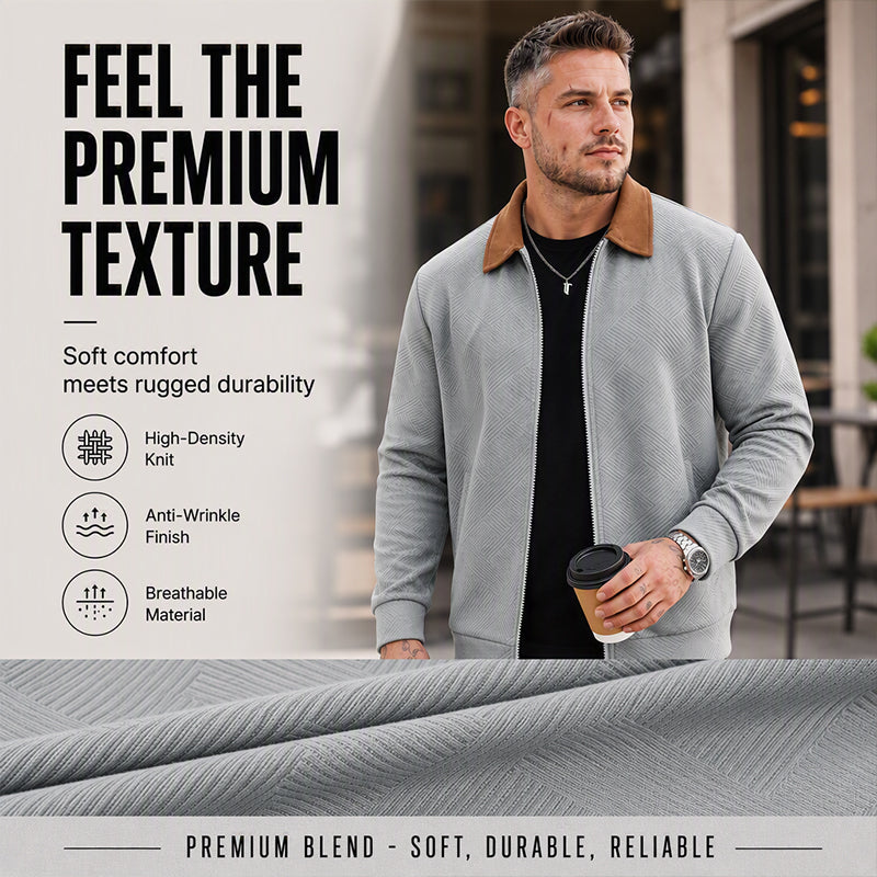 Men's Casual Waffle Lapel Jacket