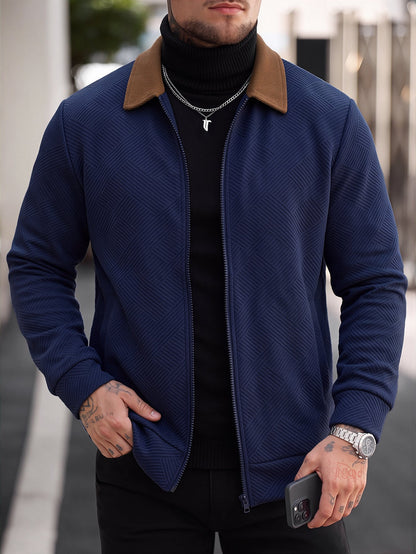 Men's Casual Waffle Lapel Jacket
