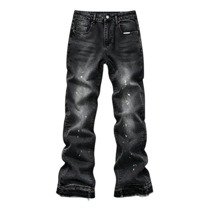 Men's Urban Street Style Paint Splatter Distressed Denim Jeans