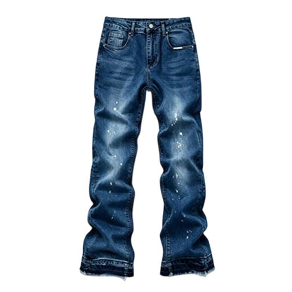 Men's Urban Street Style Paint Splatter Distressed Denim Jeans