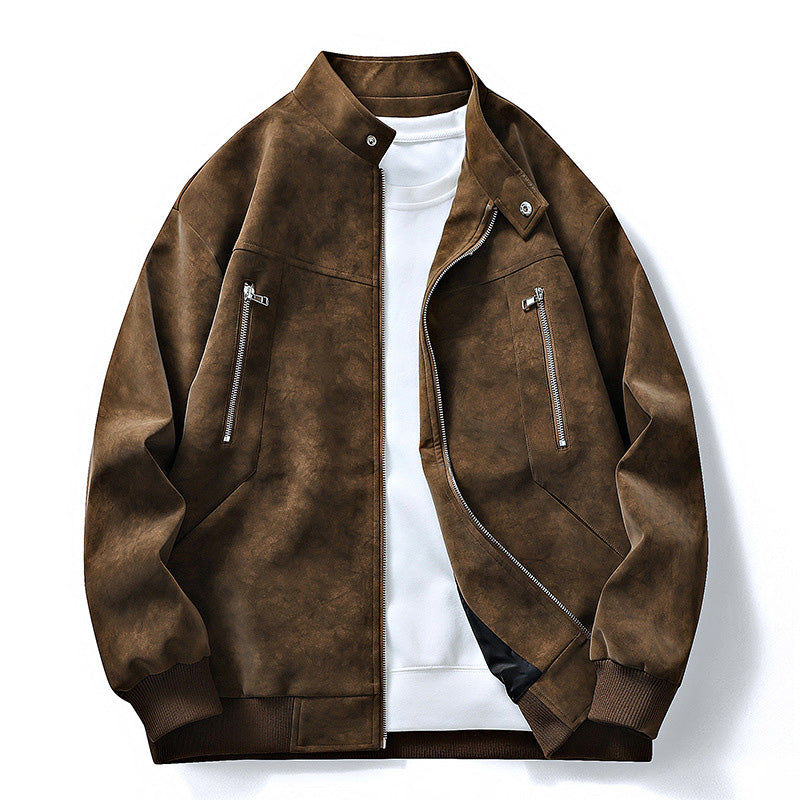 Men's Retro Stand Collar Bomber Jacket