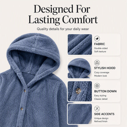 Women's Loose-Fit Hooded Plush Jacket