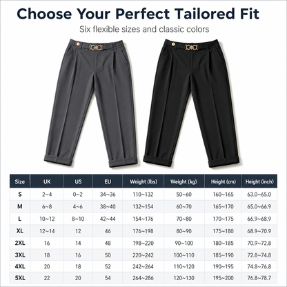 ✨ Polished Fit, Flexible Comfort | Women's Pleated Double-Ring Tapered Pants