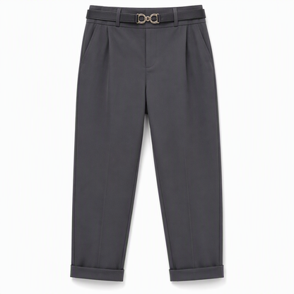 ✨ Polished Fit, Flexible Comfort | Women's Pleated Double-Ring Tapered Pants