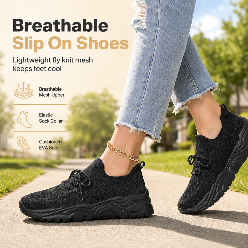 Women's Casual Breathable Slip-On Sneakers