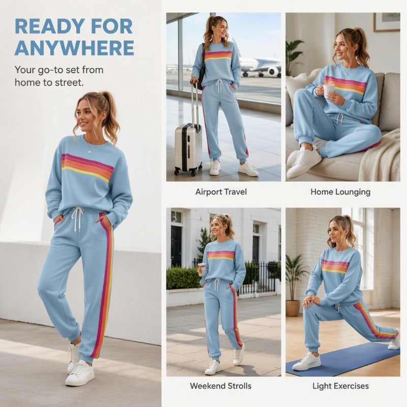 Women's Casual Sweatshirt & Sweatpants 2-Piece Set
