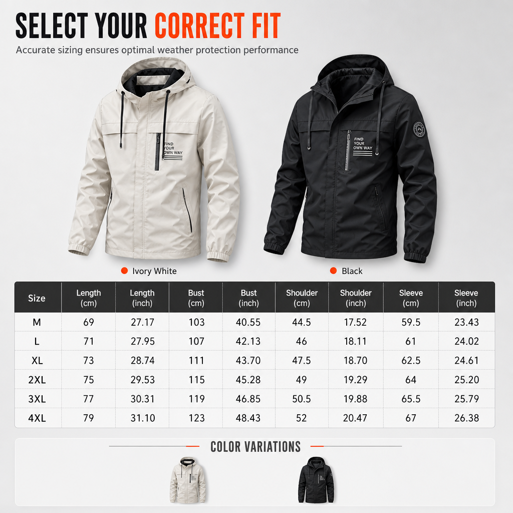Men's Outdoor Windbreaker with Detachable Hood