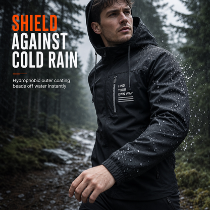 Men's Outdoor Windbreaker with Detachable Hood