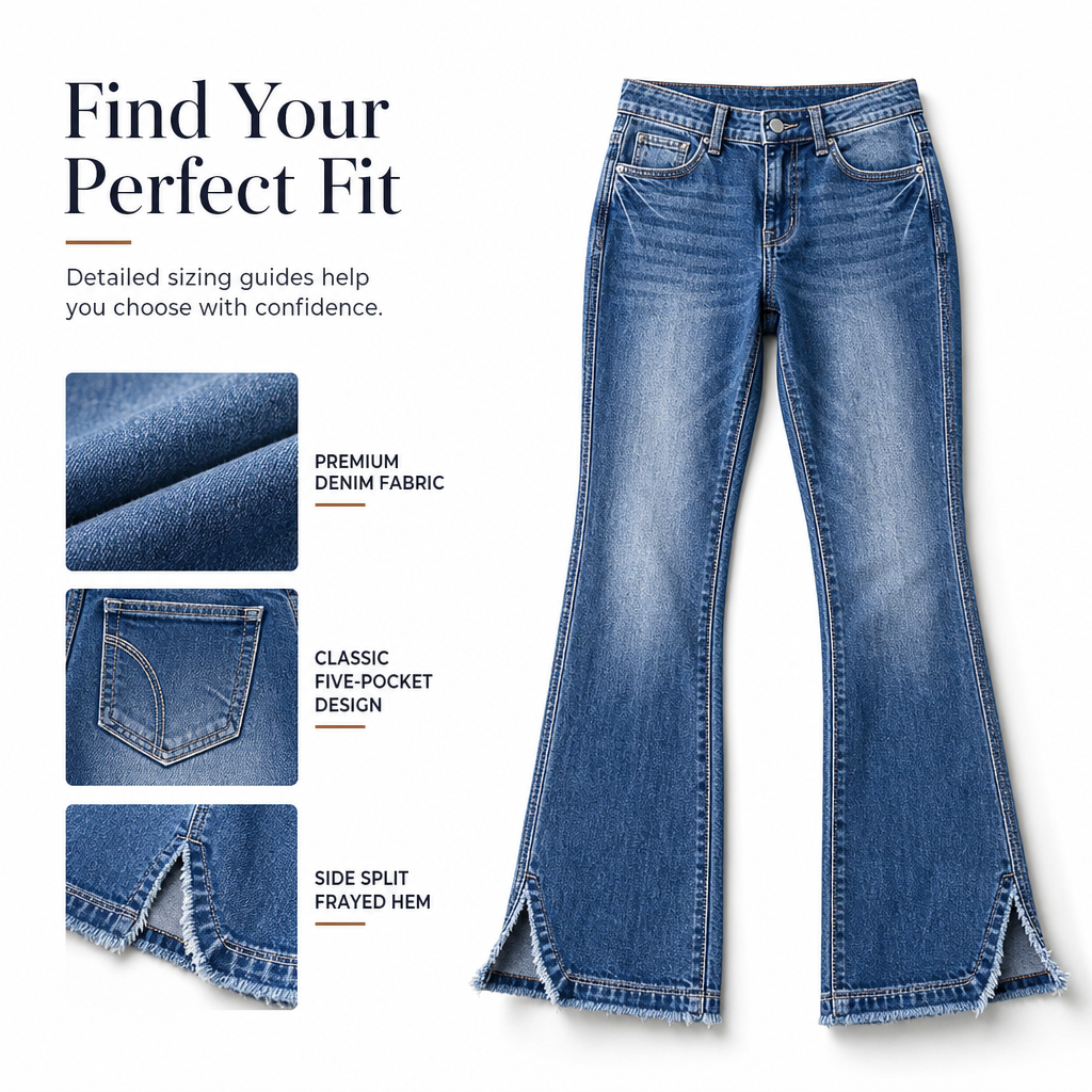 Women's High Waisted Retro Flare Denim Jeans