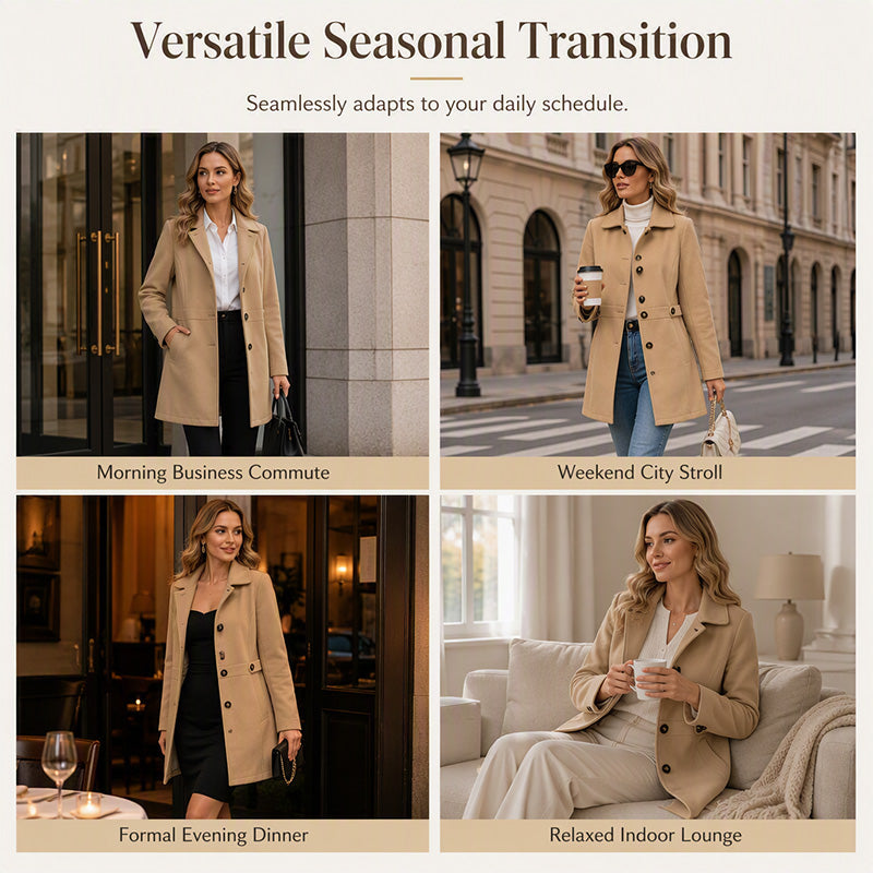 Women's Elegant Single Breasted Slim Coat