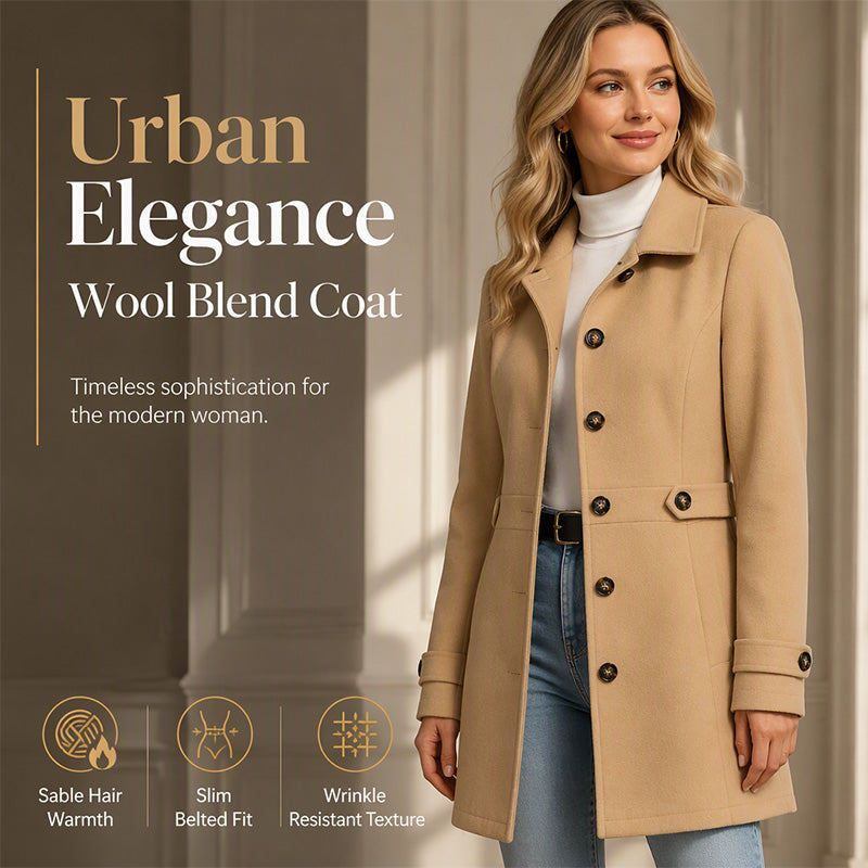 Women's Elegant Single Breasted Slim Coat