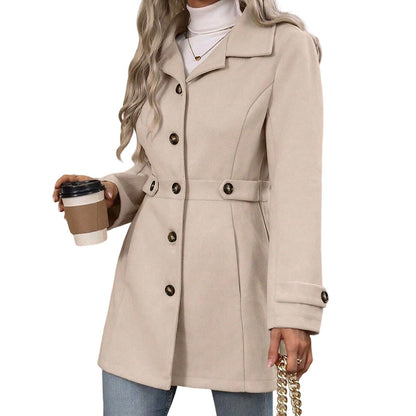 Women's Elegant Single Breasted Slim Coat