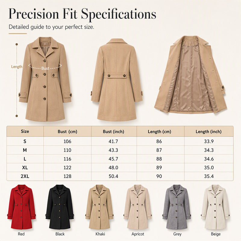 Women's Elegant Single Breasted Slim Coat