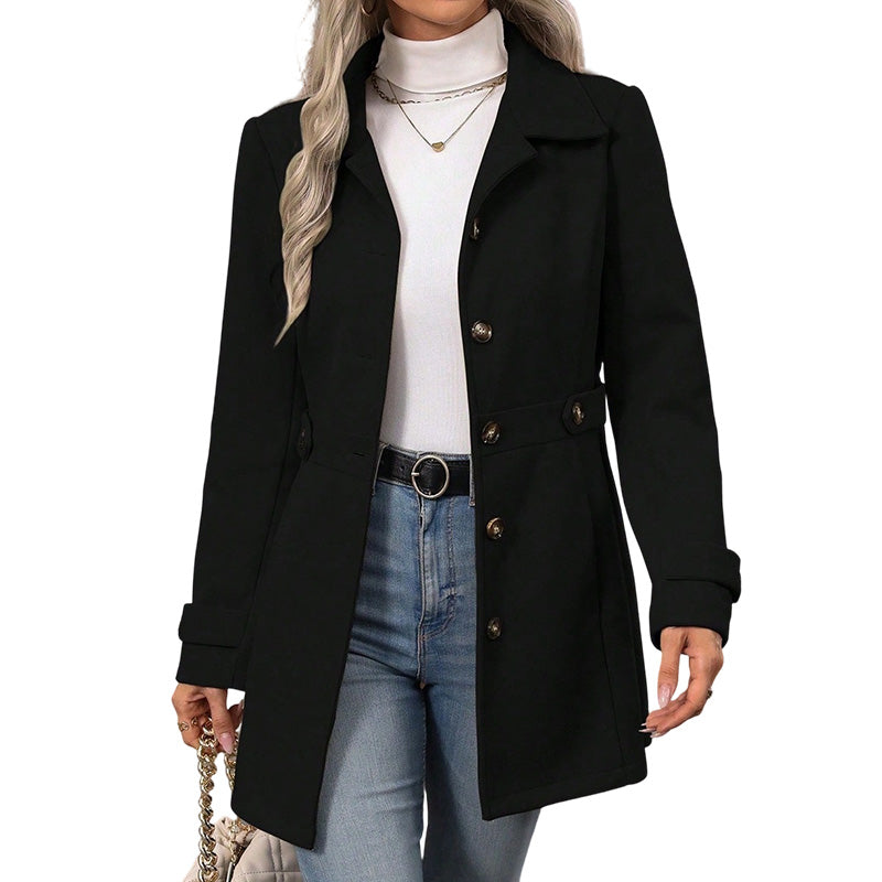 Women's Elegant Single Breasted Slim Coat