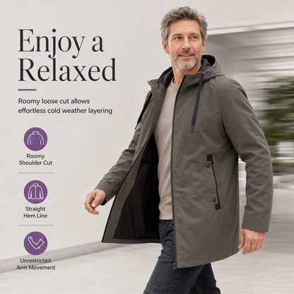Men's Hooded Slim Fit Windbreaker Coat