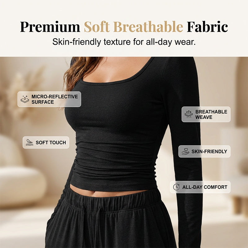 Women's Square-Neck Top & Wide-Leg Pants Set