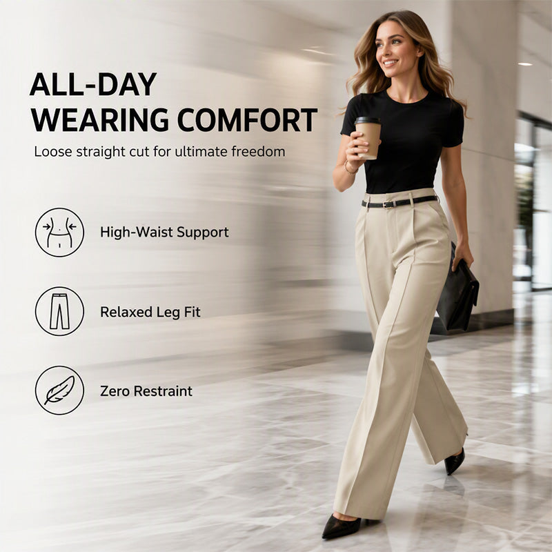 Women's Elegant High-Waisted Suit Pants