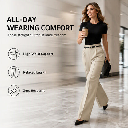 Women's Elegant High-Waisted Suit Pants