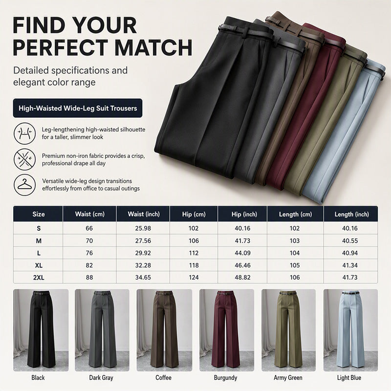Women's Elegant High-Waisted Suit Pants