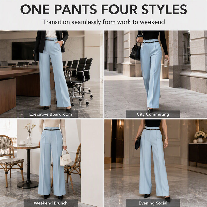 Women's Elegant High-Waisted Suit Pants