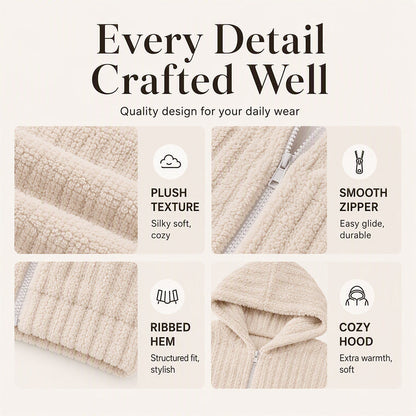 Women's Double-Sided Plush Hooded Jacket