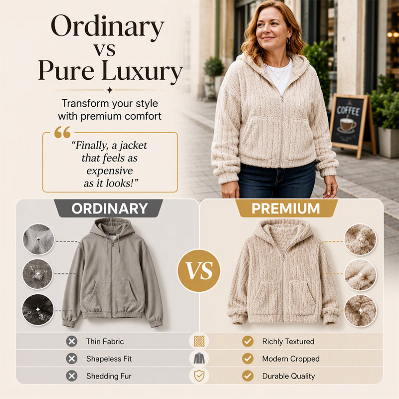 Women's Double-Sided Plush Hooded Jacket