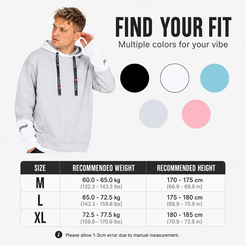 Men's Casual Fake 2-Piece Hooded Sweatshirt