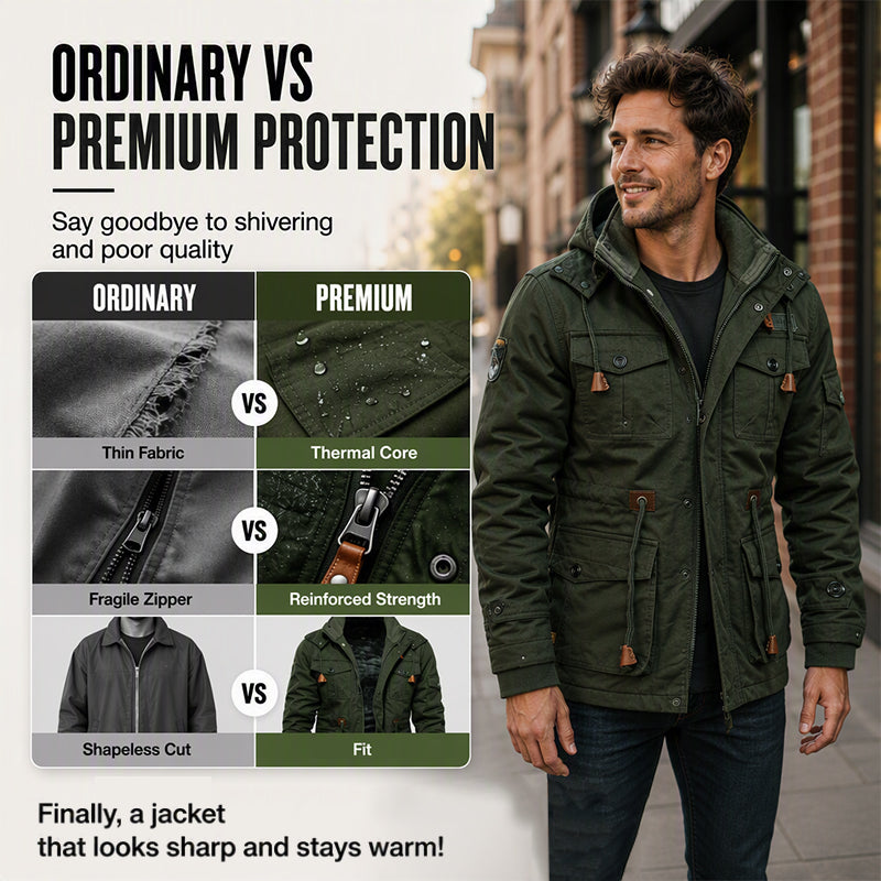 Men's Winter Thermal Detachable Hooded Jacket