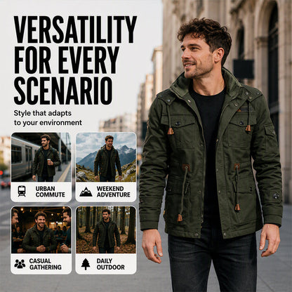 Men's Winter Thermal Detachable Hooded Jacket
