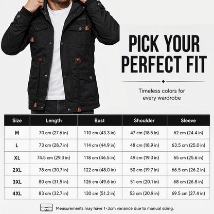 Men's Winter Thermal Detachable Hooded Jacket