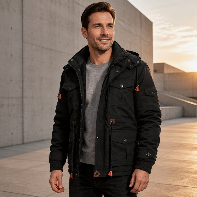 Men's Winter Thermal Detachable Hooded Jacket