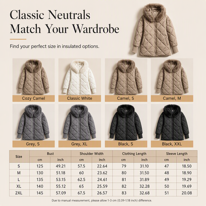 Women's Winter Hooded Cardigan Midi Parka with Knit Sleeves