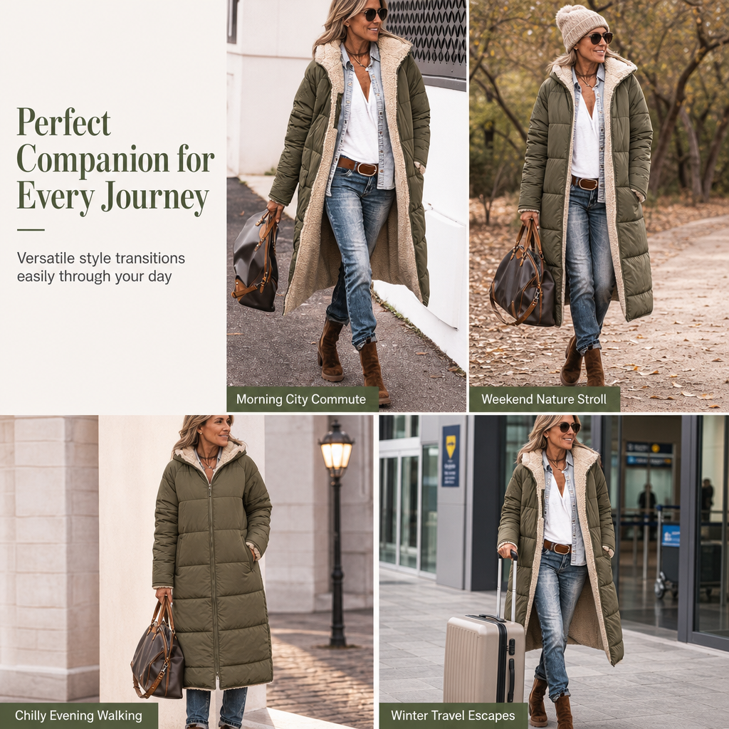 Reversible Hooded Padded Slim-Fit Coat