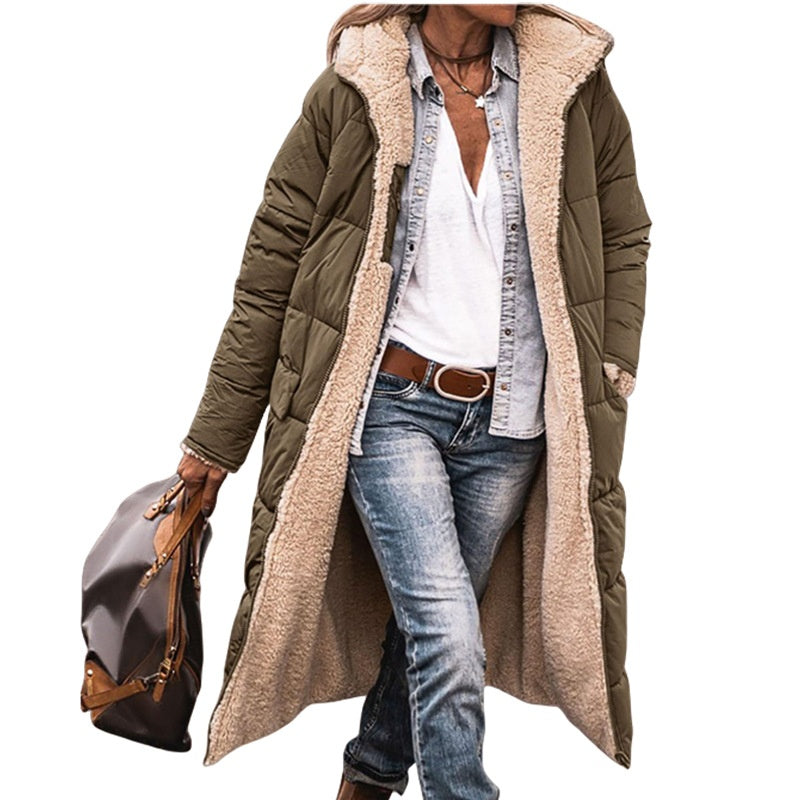 Reversible Hooded Padded Slim-Fit Coat