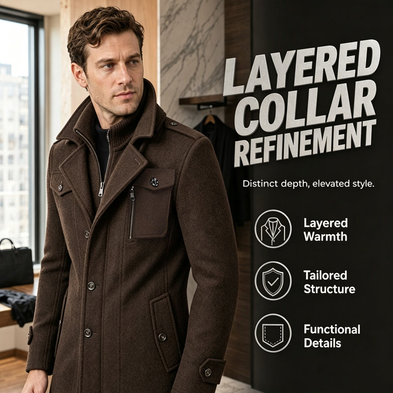 Men's Classic Mid-Length Slim Fit Overcoat