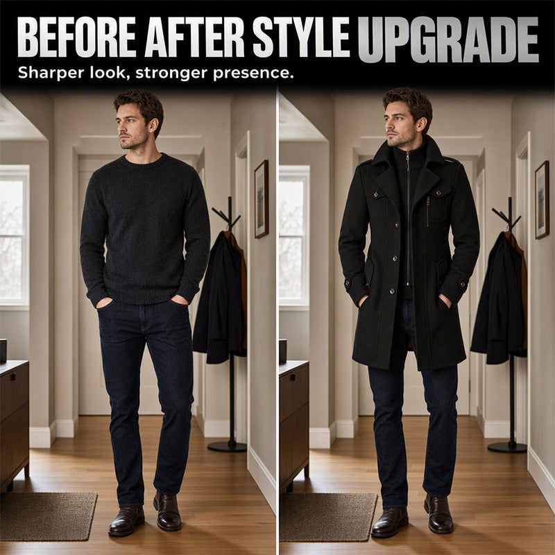 Men's Classic Mid-Length Slim Fit Overcoat