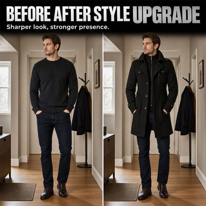 Men's Classic Mid-Length Slim Fit Overcoat