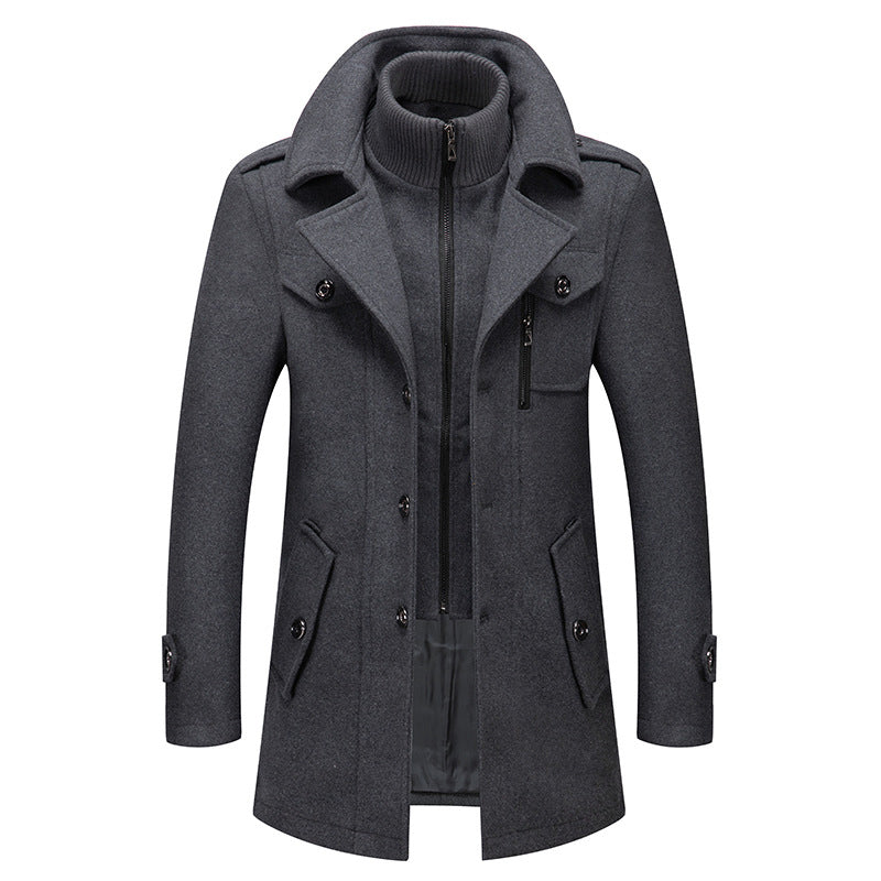 Men's Classic Mid-Length Slim Fit Overcoat