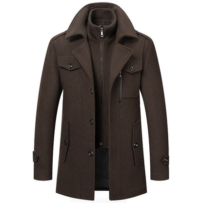 Men's Classic Mid-Length Slim Fit Overcoat