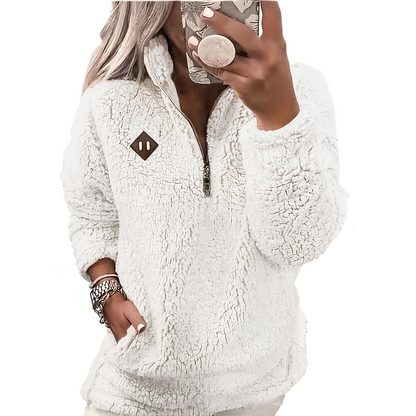 Women's Cozy Loose-Fit Half-Zip Pullover