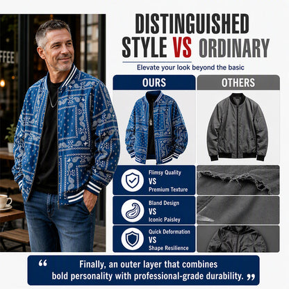 Men's Streetwear Paisley Print Bomber Jacket